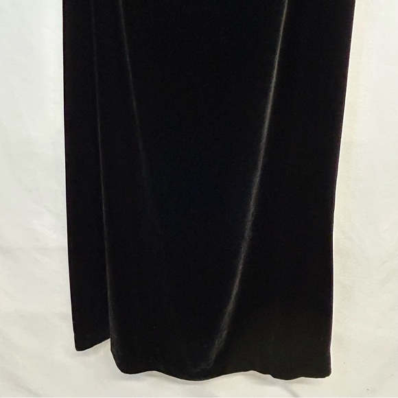 Womens Long Velvet Dress Sz 6 Sleeveless Cowl Neck Silk Blend Formal Black - Picture 6 of 11